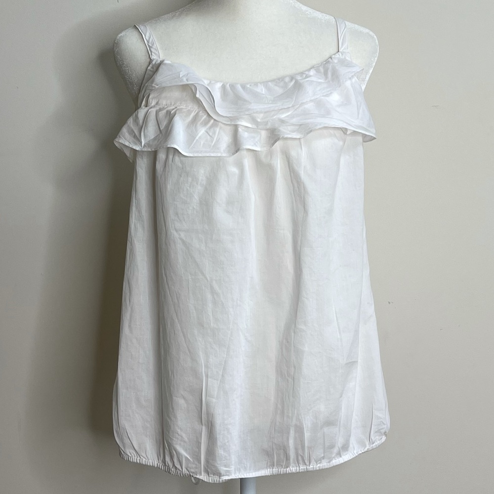 LOFT White Women’s Ruffled Tank Top